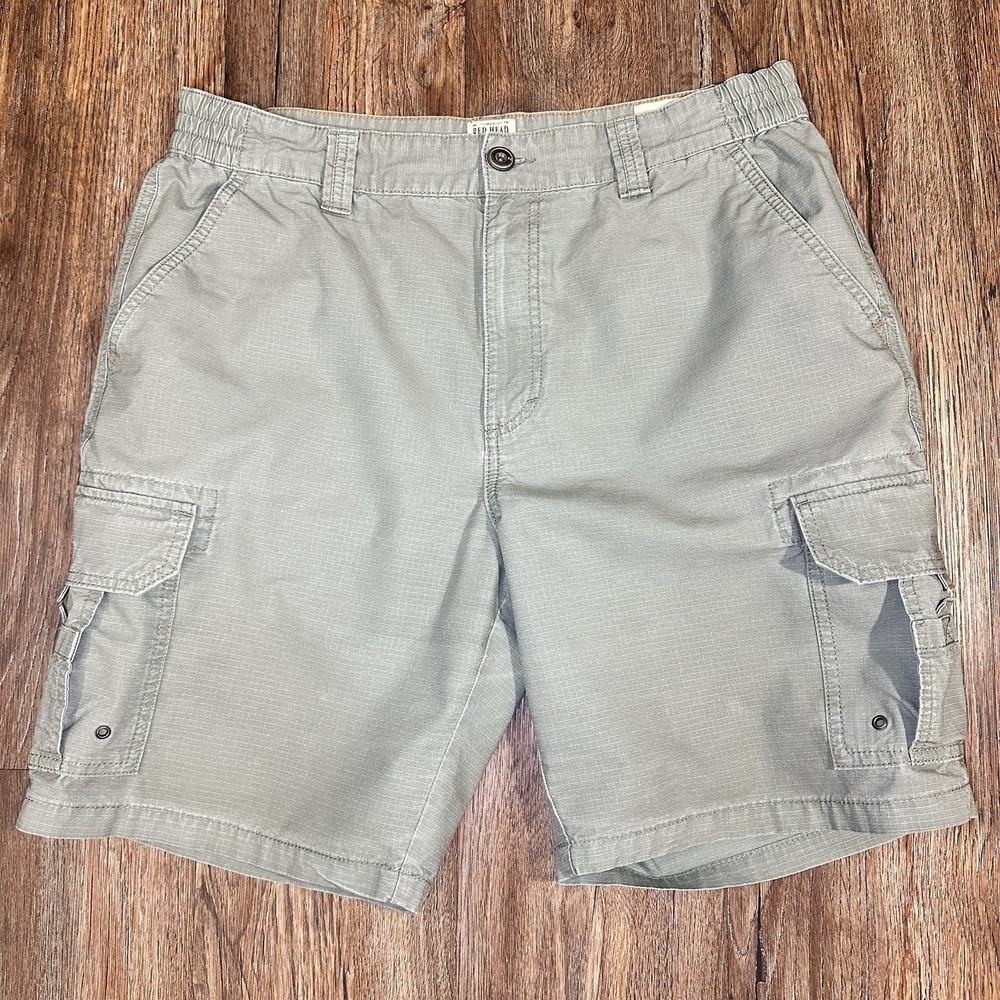 Red Head Cargo Shorts Mens 36 Olive Green Ripstop Utility Outdoor Fishing Hiking